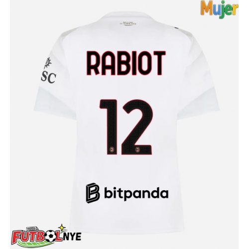 Camiseta AC Milan Adrien Rabiot #12 Visitante Equipación para mujer 2026-27 manga corta